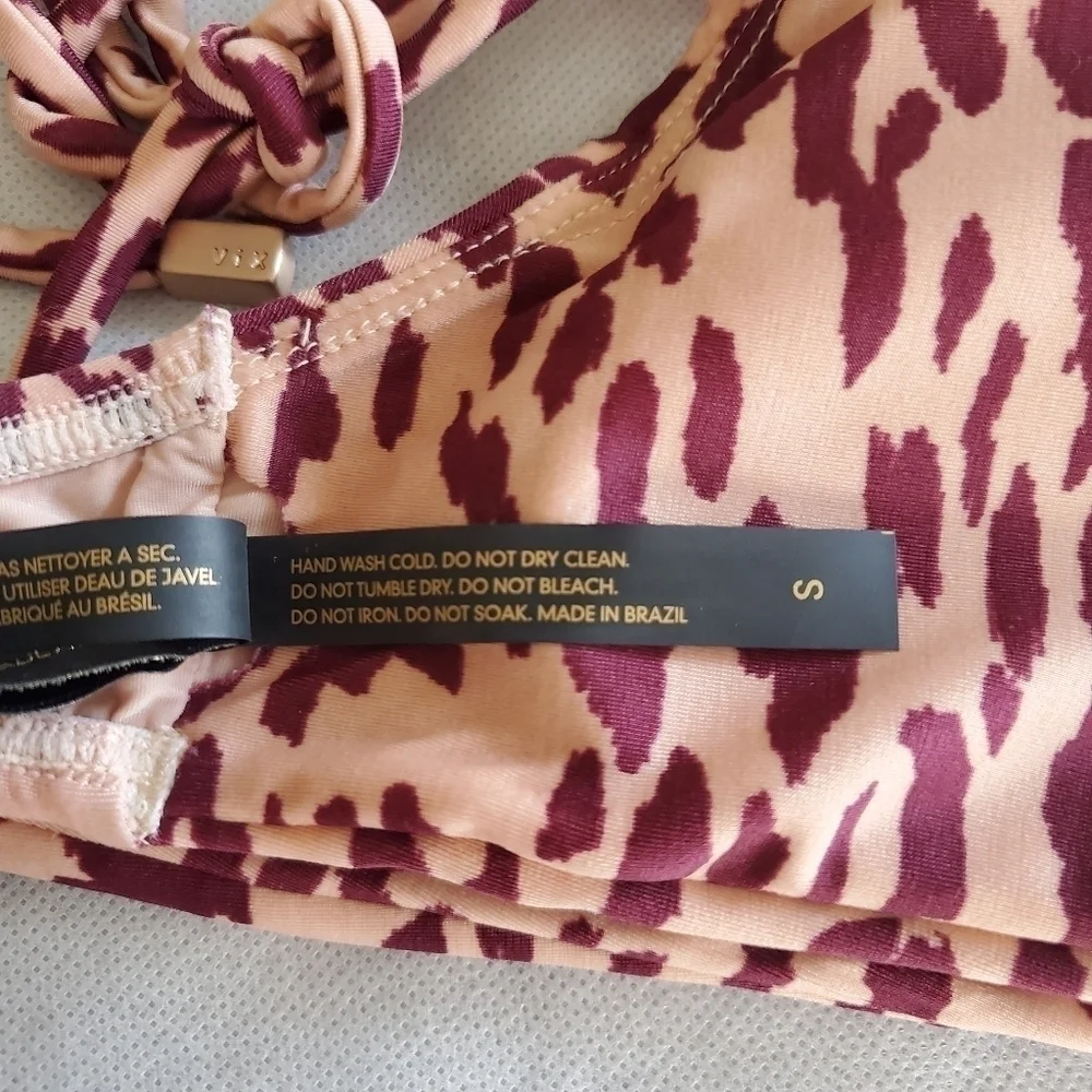 ViX Swimwear Bali Middle Loop Burgundy Bikini Top NWT Small